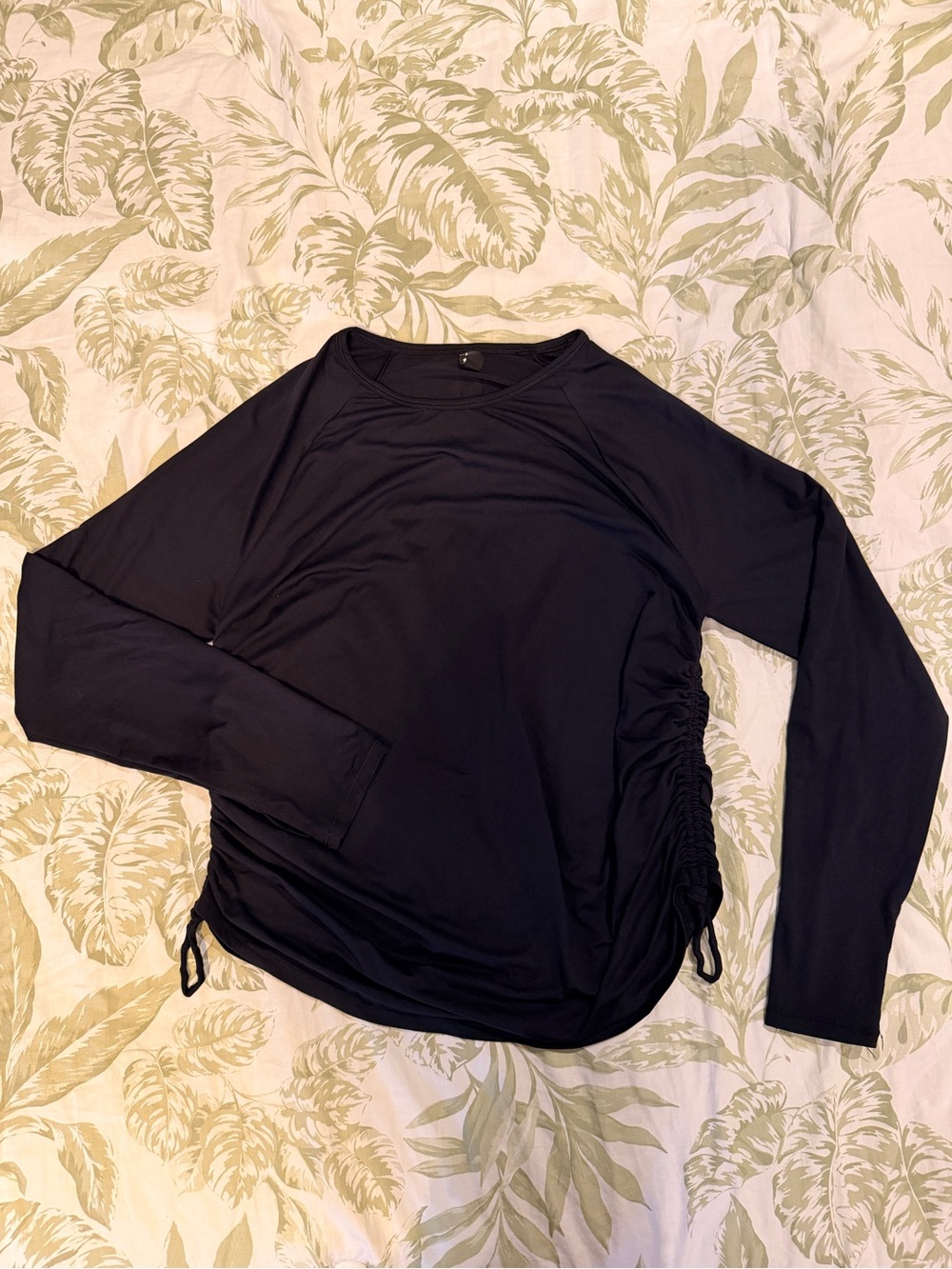 Under Armour Black Long Sleeve Side-Ruched Top